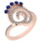 0.96 Ctw VS/SI1 Blue Sapphire And Diamond 14K Rose Gold Ring
