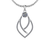 0.78 Ctw SI2/I1 Diamond Platinum Pendant