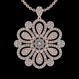 1.26 Ctw I2/I3 Diamond 10K Rose Gold Victorian Style Pendant