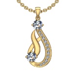 1.13 Ctw VS/SI1 Diamond 14K Yellow Gold Pendant