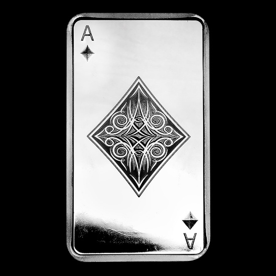 10 oz Silver Bar - Ace of Diamonds