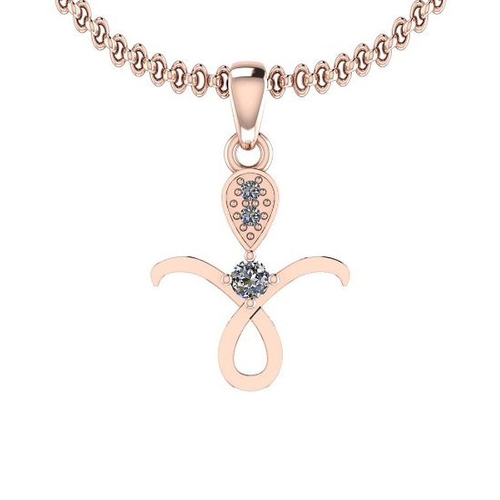 0.05 Ctw VS/SI1 Diamond Platinum 14K Rose Gold Plated Pendant