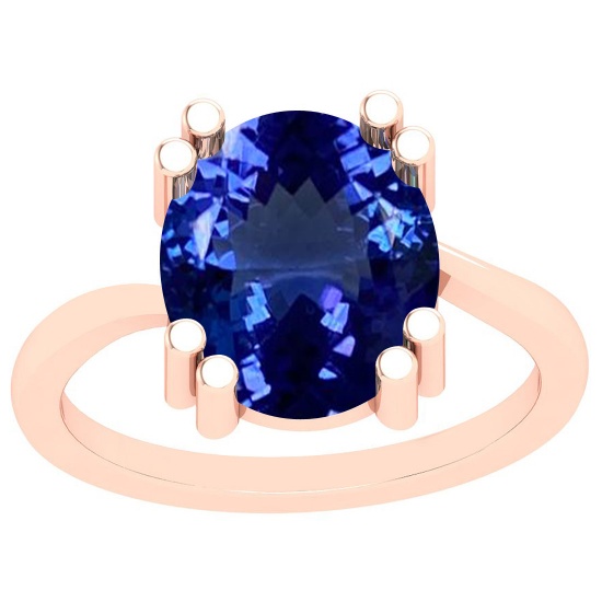 4.80 Ctw Tanzanite 14K Rose Gold Solitaire Ring