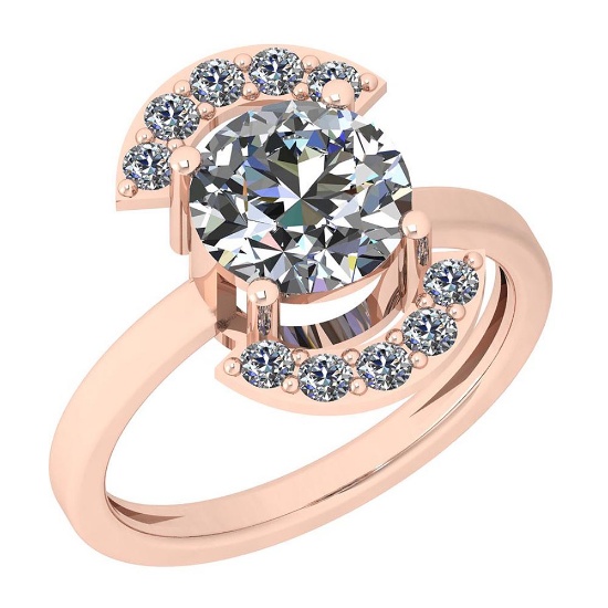1.50 Ctw Diamond I2/I3 14K Rose Gold Vintage Style Ring