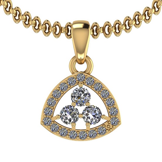 0.31 Ctw VS/SI1 Diamond 14K Yellow Gold Pendant