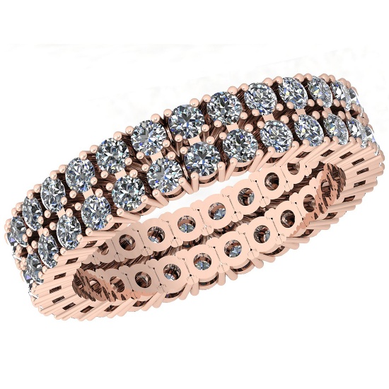 3.44 Ctw VS/SI1 Diamond 14K Rose Gold Band Ring