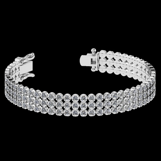 5.13 Ctw SI2/I1 Diamond 14K White Gold Bracelet