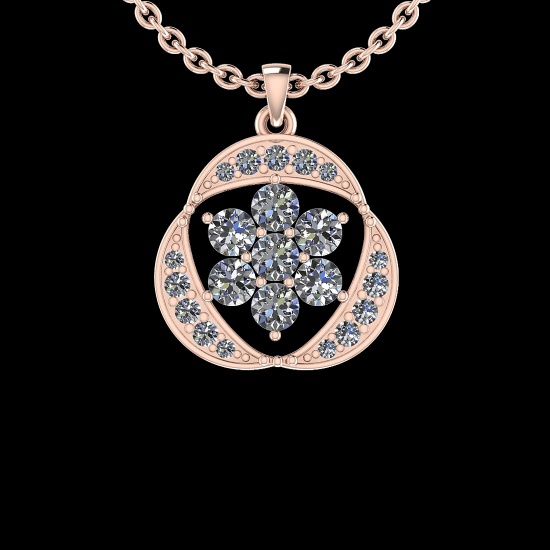 0.99 Ctw i2/i3 Diamond 10K Rose Gold Simple Pendant