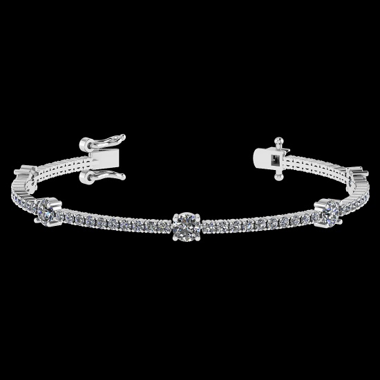 2.10 Ctw SI2/I1 Diamond Style 14K White Gold Bracelet