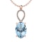 13.60 Ctw I2/I3 Blue Topaz And Diamond 14K Rose Gold Necklace