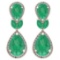 9.75 Ctw Emerald And Diamond I2/I3 14K Rose Gold Earrings