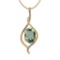 Certified 8.92 Ctw Green Amethyst And Diamond I1/I2 10K Yellow Gold Pendant