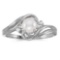 Certified 14k White Gold Pearl And Diamond Ring