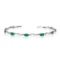 Certified 10K White Gold Oval Emerald and Diamond Bracelet 2.71 CTW