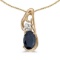 Certified 14k Yellow Gold Oval Sapphire And Diamond Pendant