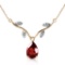 1.52 CTW 14K Solid Gold Shiny Personality Garnet Diamond Necklace
