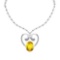 19.70 Ctw SI2/I1 Lemon Topaz And Diamond 14k White Gold Victorian Style Necklace