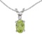 Certified 14k White Gold Oval Peridot And Diamond Filagree Pendant