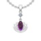 1.32 Ctw VS/SI1 Amethyst And Diamond 10K White Gold Necklace