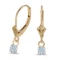 Certified 14k Yellow Gold Round Aquamarine Lever-back Earrings