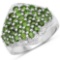 2.41 CTW Genuine Chrome Diopside and White Topaz .925 Sterling Silver Ring