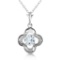 0.55 CTW 14K Solid White Gold It Ain't Over Aquamarine Necklace