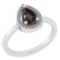 1.11 Ct Natural Salt Pepper Diamond I2/I3And White Diamond I2/I3 18k White Gold Engagement Halo Ring