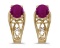 Certified 14k Yellow Gold Round Ruby And Diamond Earrings