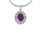 2.69 Ctw I2/I3 Amethyst And Diamond 10K White Gold Vintage Style Pendant