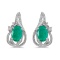 Certified 14k White Gold Oval Emerald And Diamond Teardrop Earrings 0.66 CTW