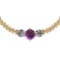 3.20 Ctw I2/I3 Amethyst And Diamond 10K Yellow Gold Vintage Style Pendant