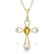 0.57 Carat 14K Solid Gold Faith Citrine Diamond Necklace