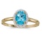 Certified 14k Yellow Gold Oval Blue Topaz And Diamond Ring