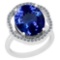 5.56 Ctw VS/SI1 Tanzanite And Diamond Platinum Vintage Style Ring