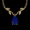 2.13 Ctw VS/SI1 Blue Sapphire And Diamond 14K Yellow Gold Necklace