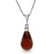 2.3 CTW 14K Solid White Gold Ask Again Garnet Diamond Necklace