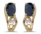 Certified 14k Yellow Gold Oval Sapphire And Diamond Earrings
