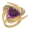 Certified 14.27 Ctw I2/I3 Amethyst And Diamond 14K Yellow Gold Vintage Style Ring