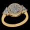 1.06 Ctw I2/I3 Diamond 10K Yellow Gold Cluster Wedding Ring