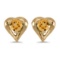 Certified 14k Yellow Gold Round Citrine Heart Earrings