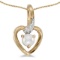 Certified 10k Yellow Gold Pearl And Diamond Heart Pendant