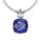 0.60 Ctw VS/SI1 Blue Sapphire And Diamond 14K Yellow Gold Pendant