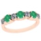 1.86 Ctw Emerald And Diamond I2/I3 14K Rose Gold Band Ring