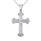 Certified 14K White Gold Large Cross Pendant