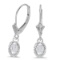 Certified 10k White Gold Oval White Topaz And Diamond Leverback Earrings 1.22 CTW