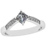 0.43 Ctw SI2/I1 Diamond Platinum Ring