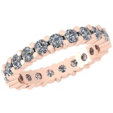 0.91 Ctw Diamond I2/I3 14K Rose Gold Eternity Band Ring