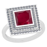1.28 Ctw Ruby And Diamond I2/I314K White Gold Vintage Style Ring