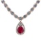 14.44 Ctw SI2/I1 Ruby And Diamond 14K Rose Gold Necklace