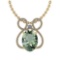 Certified 18.54 Ctw Green Amethyst And Diamond I1/I2 10K Yellow Gold Pendant